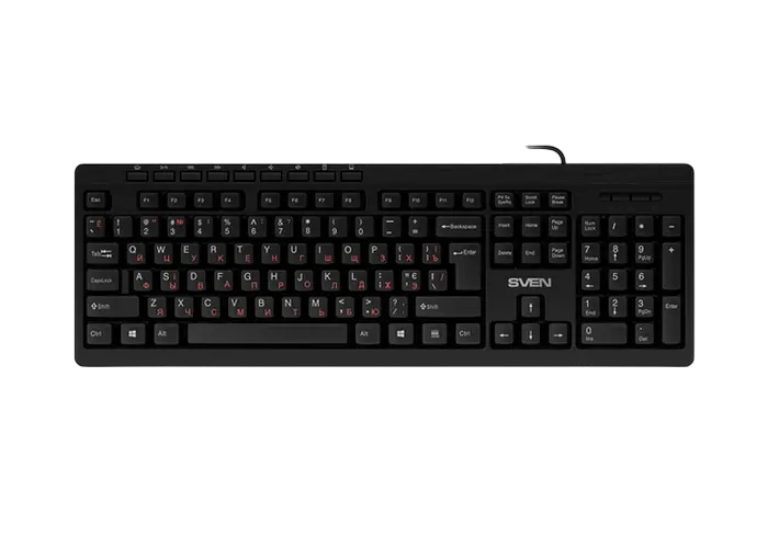 Tastatură SVEN KB-C3010, Cu fir, Negru