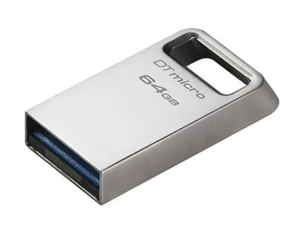  64GB USB3.2 Flash Drive Kingston DataTravaler Micro (DTMC3G2/64GB), Premium Metal Case (R:200MB/s)