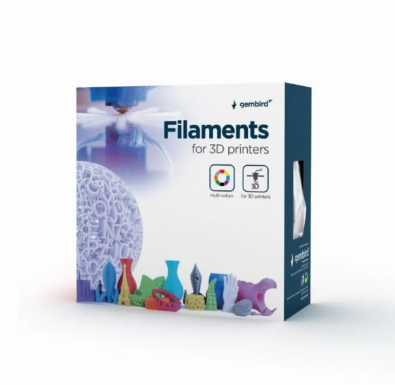 Filament pentru imprimantă 3D Gembird 3DP-ABS1.75-01-W, ABS, Alb , 1.75 mm, 1 kg