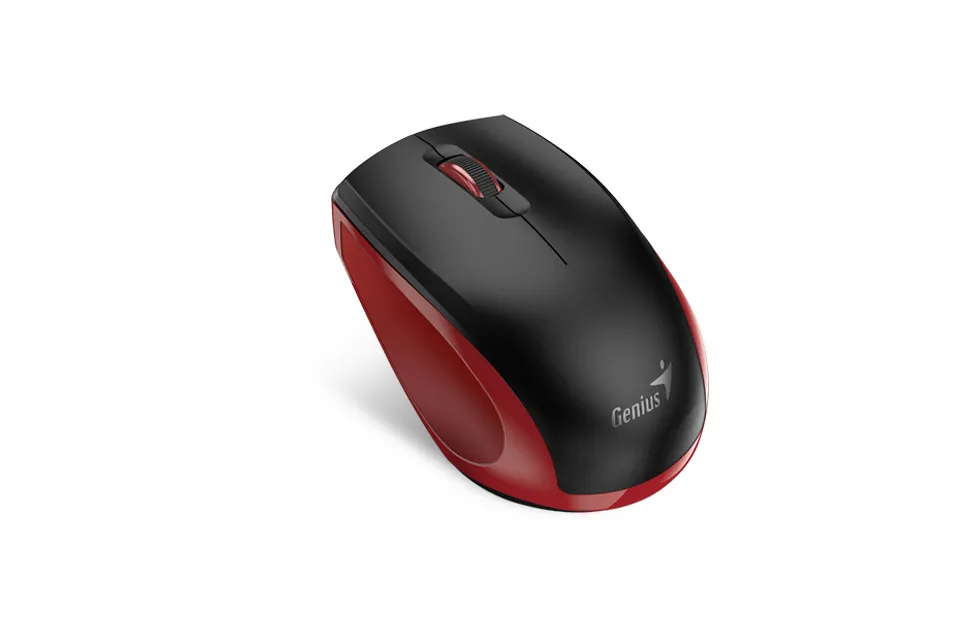 Wireless Mouse Genius NX-8006S, 1200 dpi, 3 buttons, Ergonomic, Silent, BlueEye, 1xAA, Black/Red