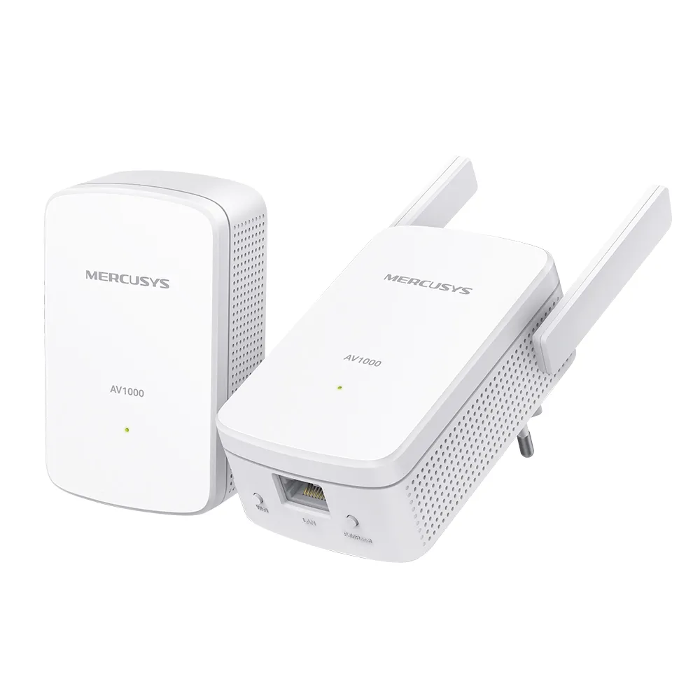 Wi-Fi + Powerline adapter MERCUSYS MP510 KIT, AV1000, 1000 Mbps, Alb