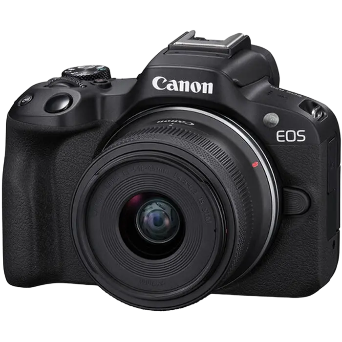 Aparat Foto Mirrorless Canon EOS R50 Black & RF-S 18-45mm f/4.5-6.3 IS STM KIT, Negru