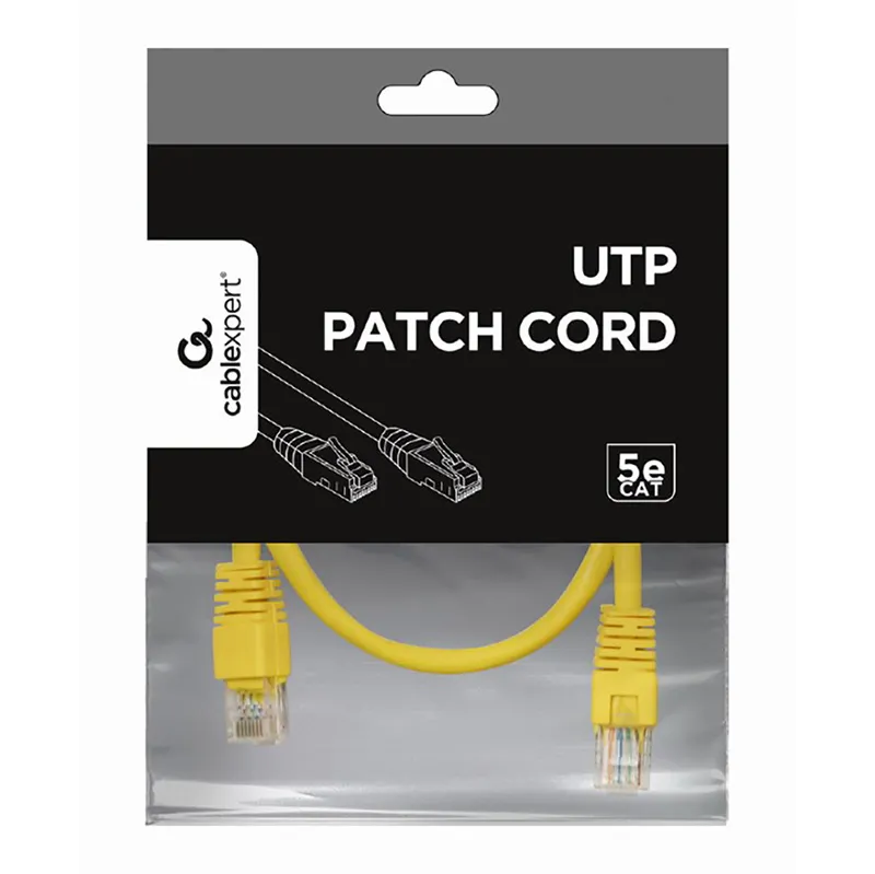 Patch cord Cablexpert PP12-0.5M/Y, CAT5e UTP, 0,5m, Galben