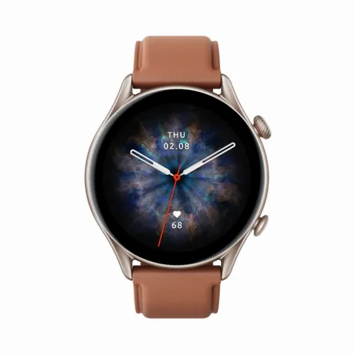 Умные часы Xiaomi Amazfit GTR 3 Pro, Серый алюминиевый корпус с Коричневым кжаным ремешком