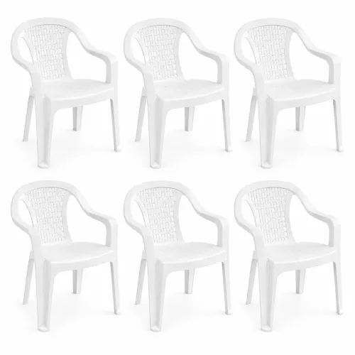 TikTok Set de 6 Scaun plastic Valerija Varijant (alb)
