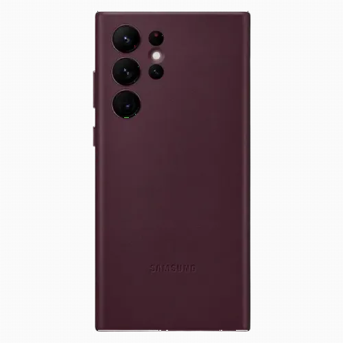 Чехол Samsung Leather Cover for Galaxy S22 Ultra, Бордовый