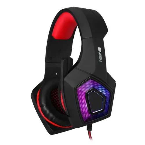 Căști gaming SVEN AP-U880MV, Cu fir, Negru/Roșu