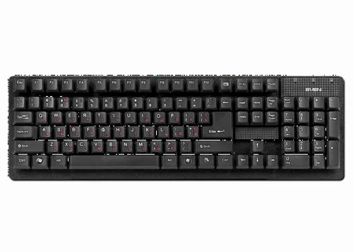 Tastatură SVEN Standard 301, Cu fir, Negru