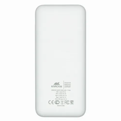 Acumulator extern RivaCase VA2081, 20000mAh, Alb