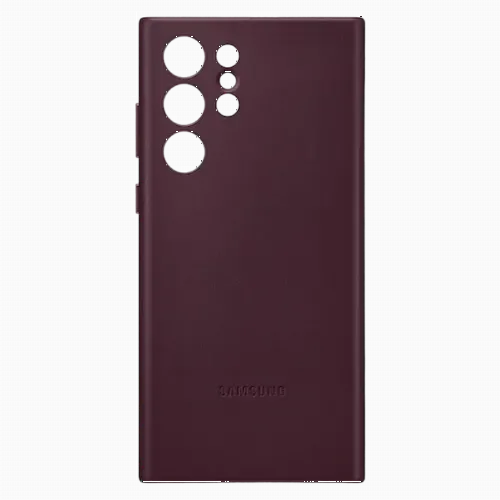 Чехол Samsung Leather Cover for Galaxy S22 Ultra, Бордовый
