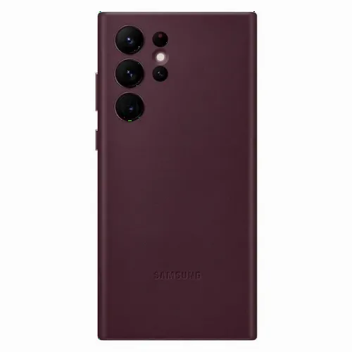 Чехол Samsung Leather Cover for Galaxy S22 Ultra, Бордовый