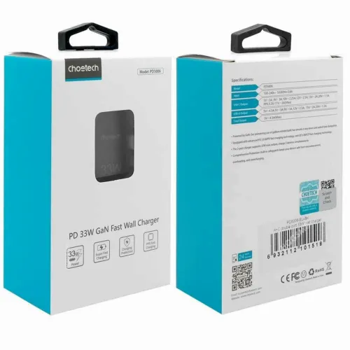 Зарядное устройство Choetech PD5006-BK, 33Вт, Чёрный