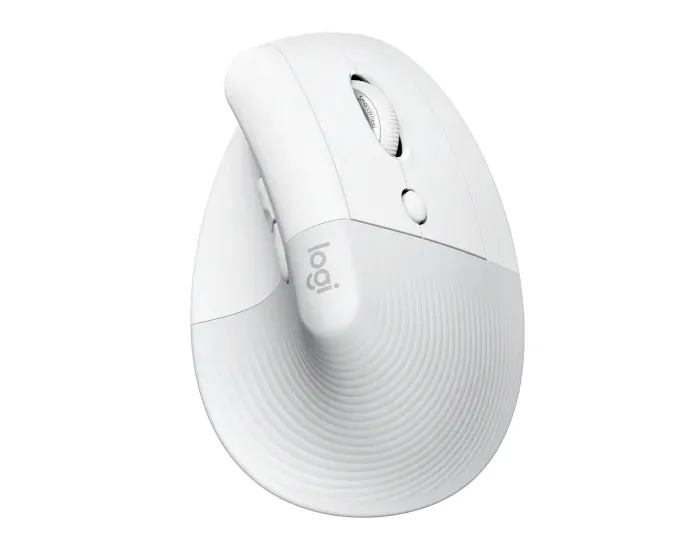 Wireless Mouse Logitech Lift Vertical, Optical, 400-4000 dpi, 6 buttons, 1xAA, BT/2.4 Ghz, White