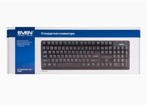 Tastatură SVEN Standard 301, Cu fir, Negru