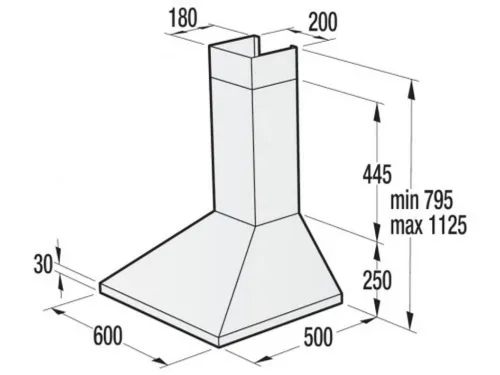 Hota Cupol Gorenje WHC 623 E14X, Argintiu