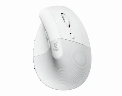Wireless Mouse Logitech Lift Vertical, Optical, 400-4000 dpi, 6 buttons, 1xAA, BT/2.4 Ghz, White