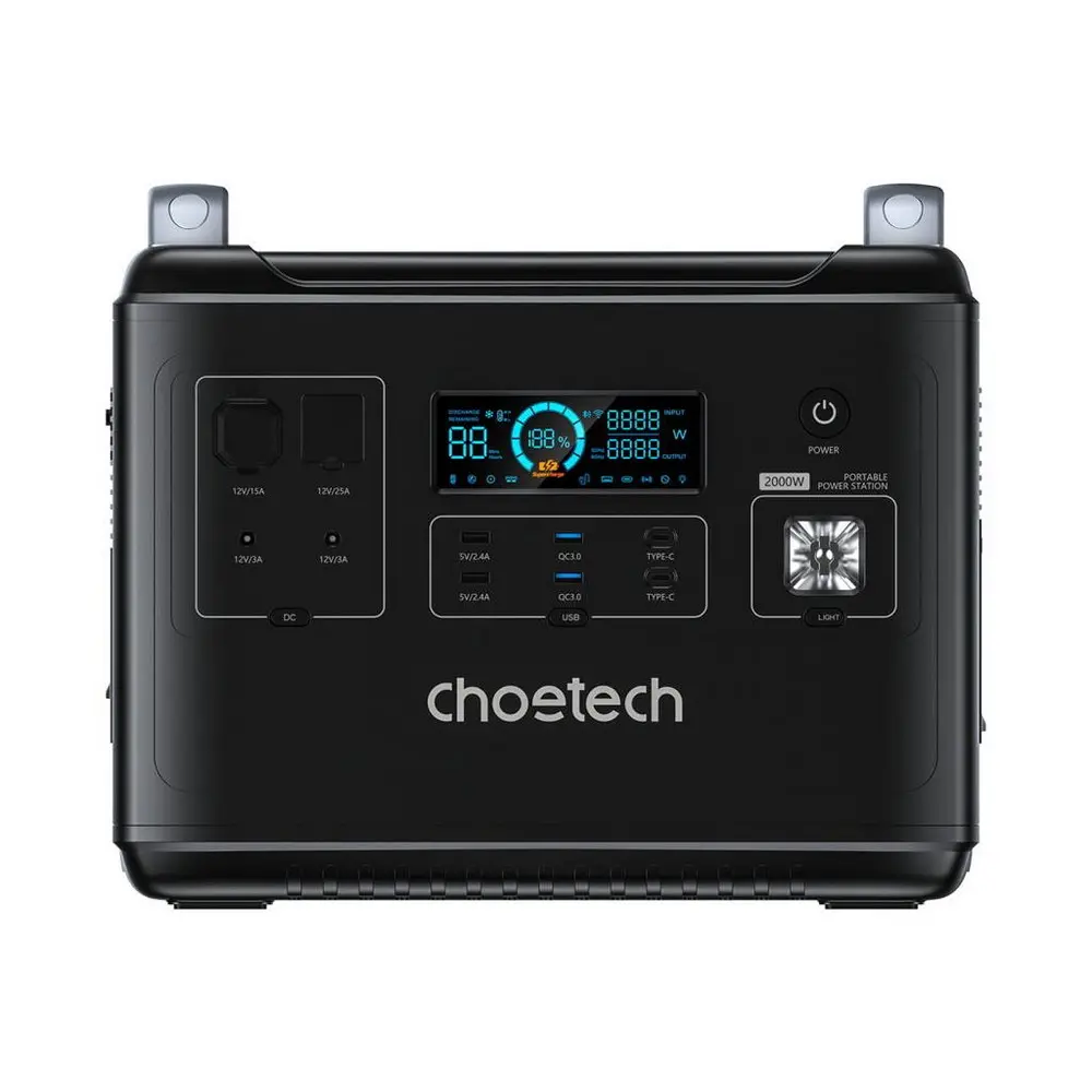 Centrală de încărcare Choetech BS006, 2000 W, Negru, Portabil