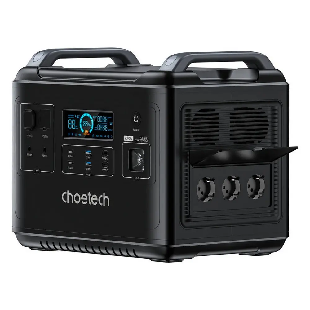 Centrală de încărcare Choetech BS006, 2000 W, Negru, Portabil