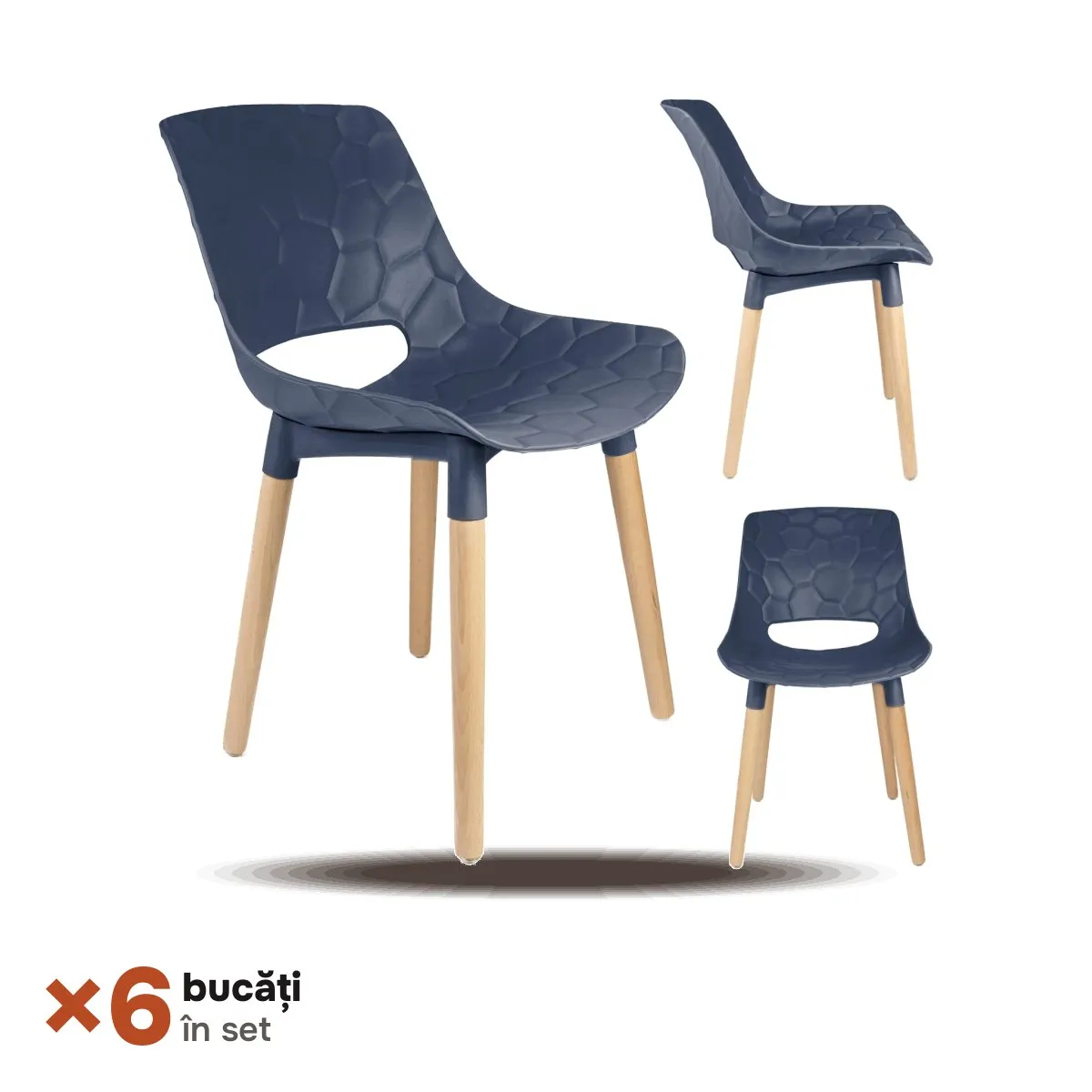 SET 6 Scaune scandinave JUMI DAVIS (bluemarin)