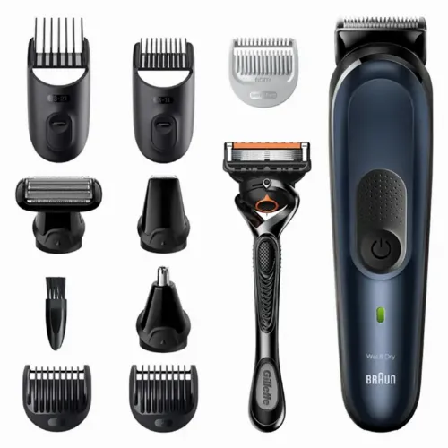 Trimmer pentru bărbați Braun 10-in-1 Trimmer MGK7330, Negru | Albastru
