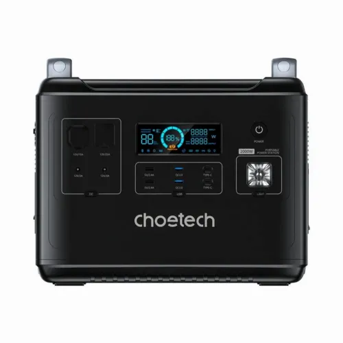 Зарядная станция Choetech BS006, 2000 Вт, Чёрный, Портативная
