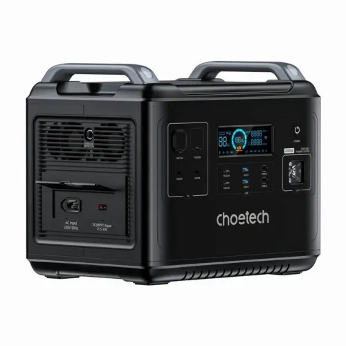 Зарядная станция Choetech BS006, 2000 Вт, Чёрный, Портативная