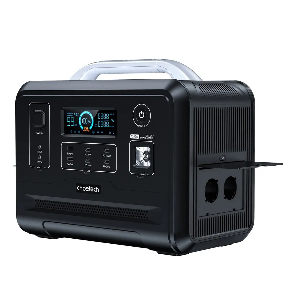 Centrală de încărcare Choetech BS005, 1200 W, Negru, Portabil