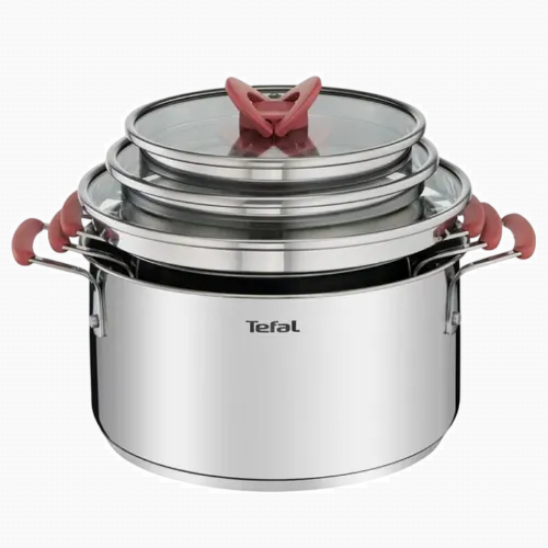 Set de vase Tefal Opti'Space, 5,2L, Oțel inoxidabil