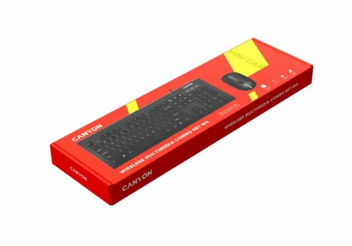 Set Tastatură + Mouse Canyon SET-W4, Fără fir, Negru