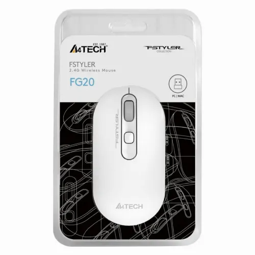 Mouse Wireless A4Tech FG20, Alb