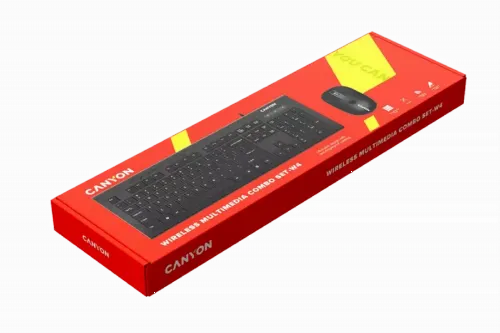 Set Tastatură + Mouse Canyon SET-W4, Fără fir, Negru