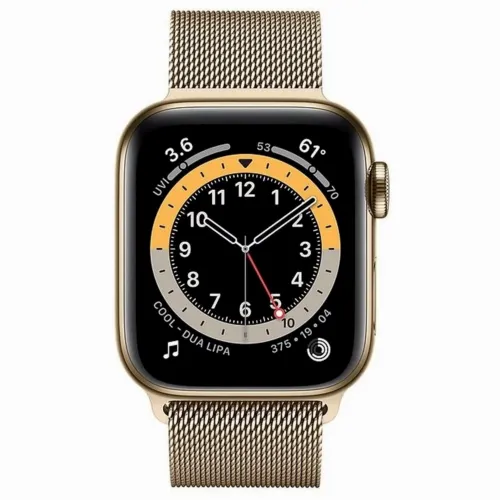 Умные часы Apple Watch Series 6 GPS + Cellular M06W3, 40мм, Нержавеющая сталь с Золотистой Миланской петлей