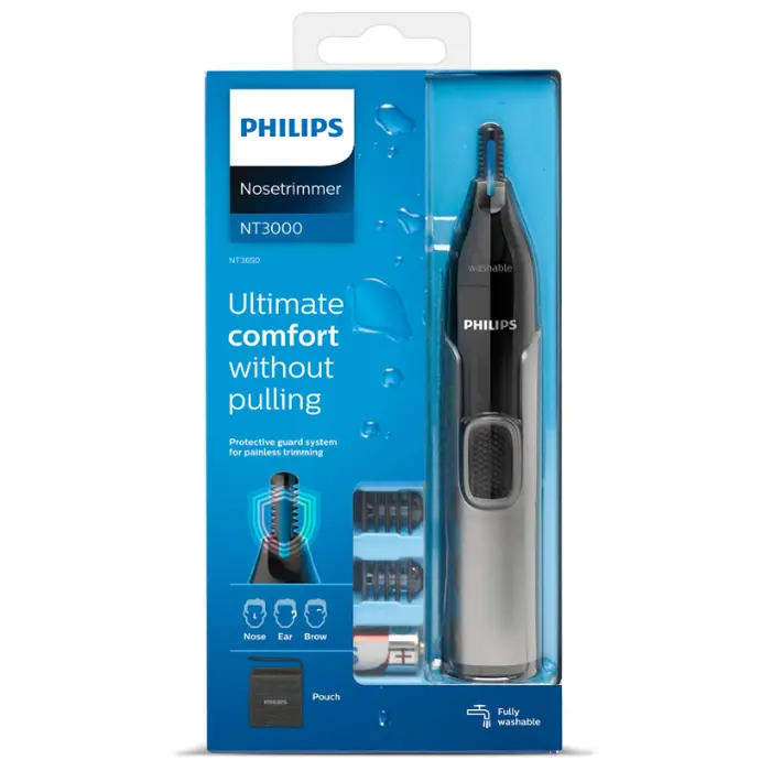 Trimmer pentru bărbați Philips Series 3000 NT3650/16, Negru | Gri