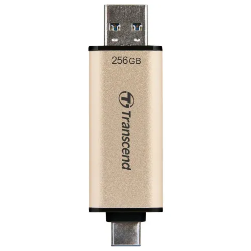  256GB USB3.1/Type-C Flash Drive  Transcend "JetFlash 930C", Gold, Classic Cap,OTG (R/W:420/400MB/s)