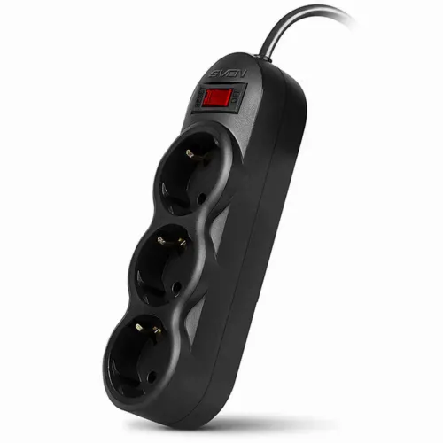 Prelungitor electric SVEN SF-03L, 3 Prize, 1,8m, Negru