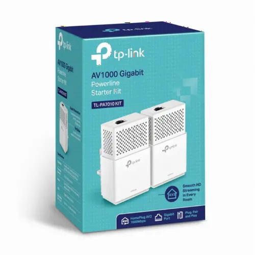 Powerline Adapter  TP-LINK TL-PA7010 KIT, AV1000, 1000 Mbps, Alb