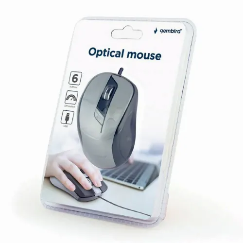 Mouse Gembird MUS-6B-01-BG, Negru/Gri
