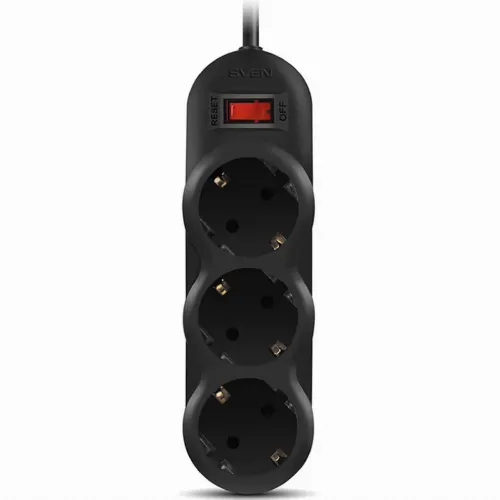 Prelungitor electric SVEN SF-03L, 3 Prize, 1,8m, Negru