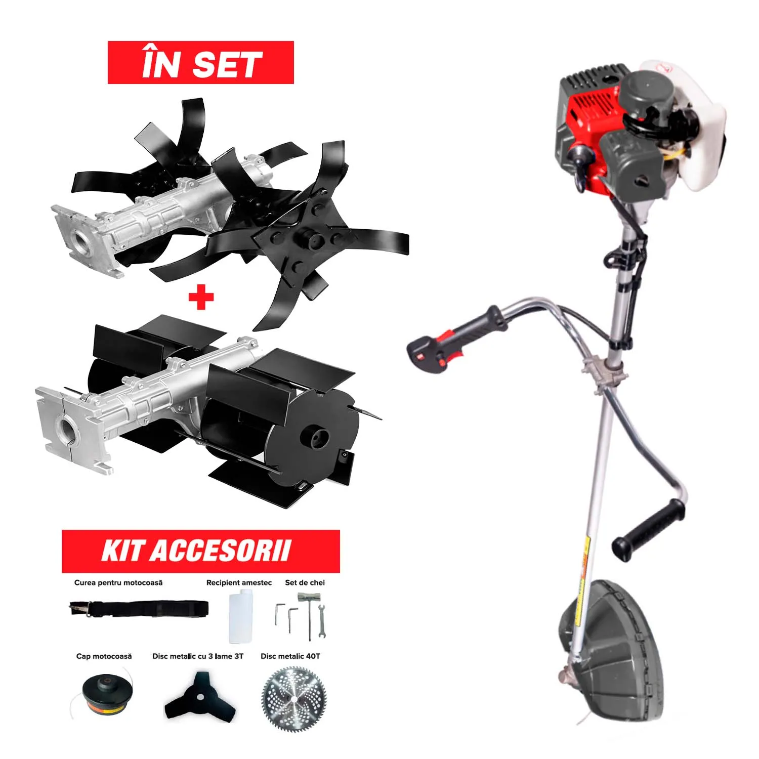 TikTok Мотокоса Bisonte BC 5200 + культиватор + рыхлитель 26MM 9T