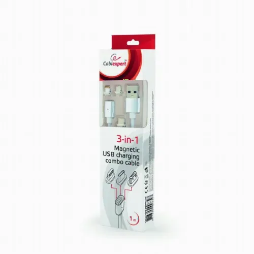 Cablu încărcare și sincronizare Cablexpert CC-USB2-AMUCMM-1M, USB Type-A/Micro USB, Type-C, Lighting, 1m, Argintiu