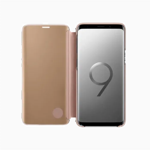 Чехол книжка Samsung Clear view Cover for Galaxy S9+, Золотой