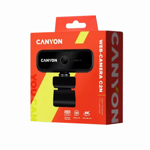 Cameră Web Canyon C2N, Full-HD 1080P, Negru