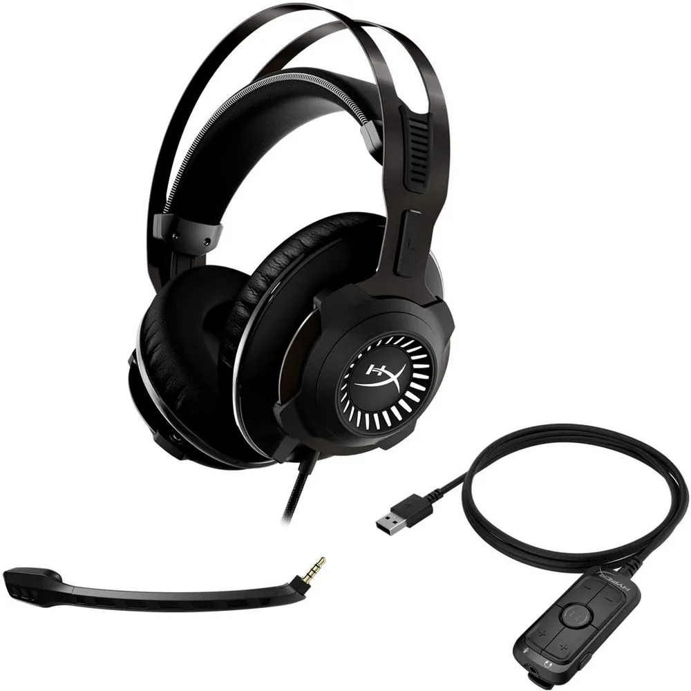 Игровая Гарнитура HyperX Cloud Revolver +7.1, Проводной аналоговый, Чёрный