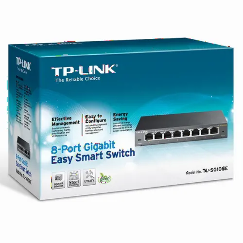 Switch de rețea TP-LINK TL-SG108E, 8x 10/100/1000 Mbps