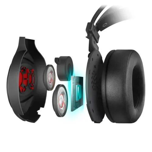 Căști gaming SVEN AP-U996MV, Cu fir, Negru/Roșu