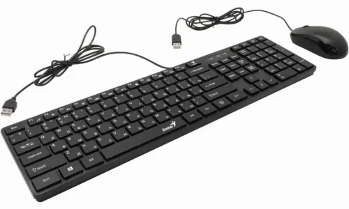 Set Tastatură + Mouse Genius SlimStar C126, Cu fir, Negru