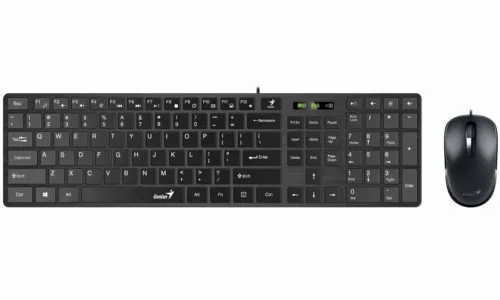 Set Tastatură + Mouse Genius SlimStar C126, Cu fir, Negru