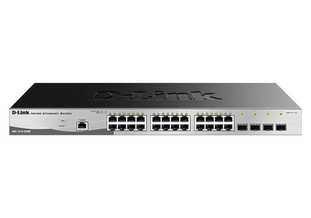 Сетевой коммутатор D-Link DGS-1210-28/ME, 24x 10/100/1000 Мбит/с, 4x SFP