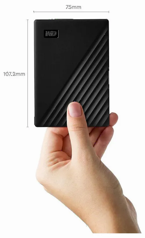 HDD portabil extern Western Digital WD My Passport, 1 TB, Negru (WDBYVG0010BBK-WESN)