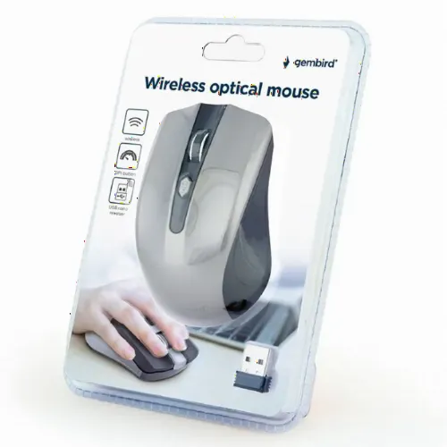 Mouse Wireless Gembird MUSW-4B-04-BG, Negru/Gri